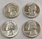 1964-D+P Mints AU Washington Quarters 90% Silver Coins Lot (Set of 4)  #W91