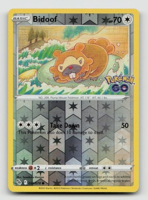 BIDOOF 059/078 Common Reverse Holo Pokemon POKEMON GO