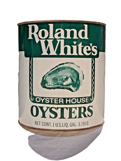 Roland White's Oyster House Brand Oyster Tin Can Gallon