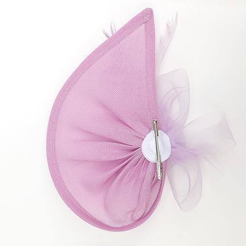 Women Fascinator Hats Tea Party Hat Vintage 1 Pc Feather Flower: Light Purple - Picture 8 of 8
