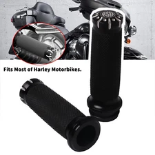 Black 1" Electronic Throttle Hand Grips Kit For Harley Touring Road Glide King