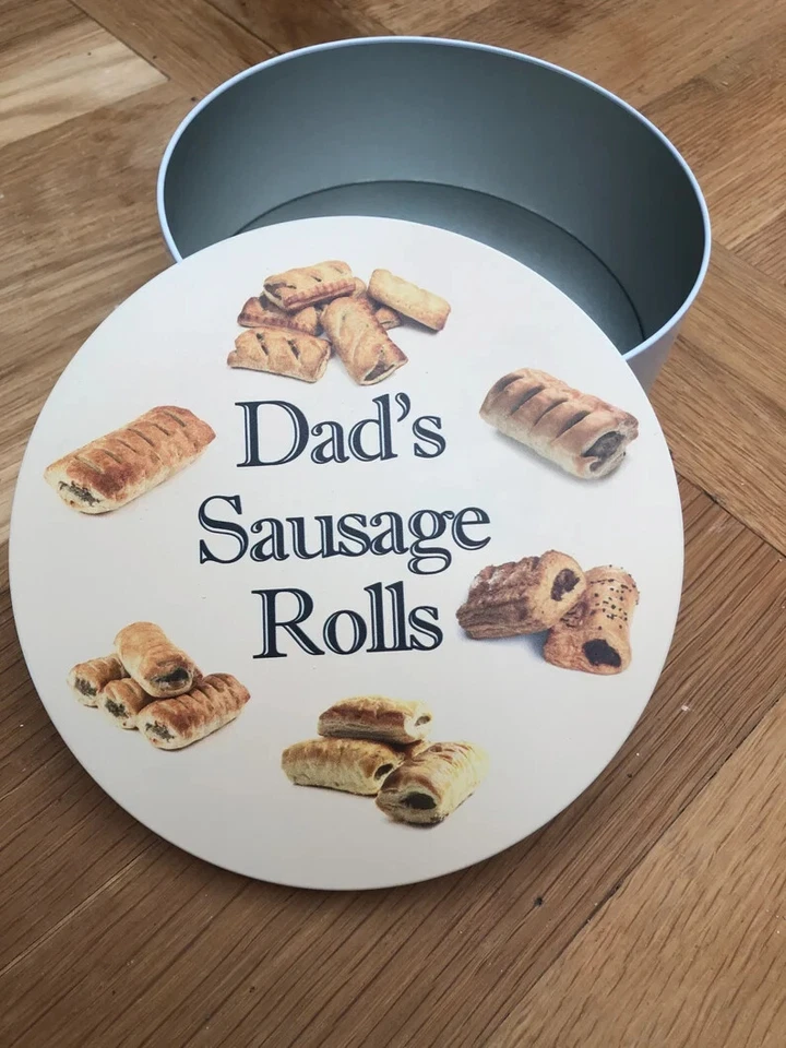 PERSONALISED LARGE SAUSAGE ROLL TIN gift FOR any name CHRISTMAS BIRTHDAY DAD - Image 4 of 4