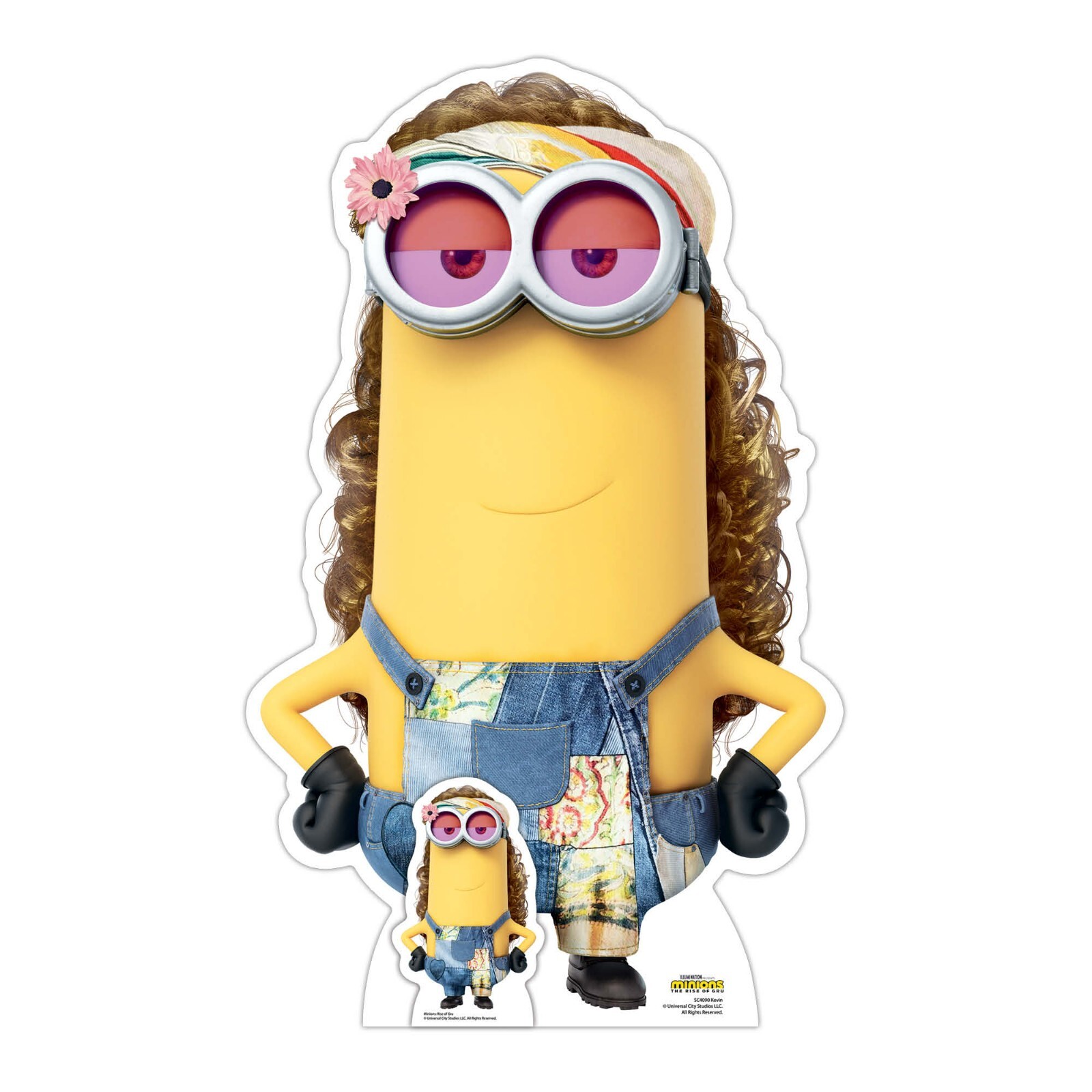 Kevin Hippy Minion Cardboard Cutout Official Minions: The Rise of Gru Free Mini