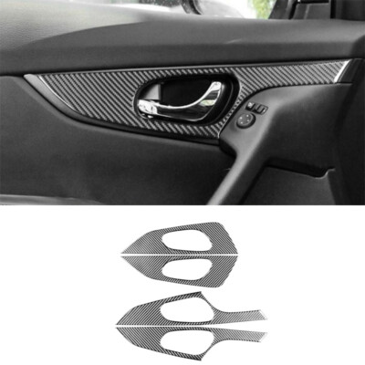 4 X Real Carbon Fiber Car Door Panels Cover Trim For Nissan X-Trail T32/Rogue