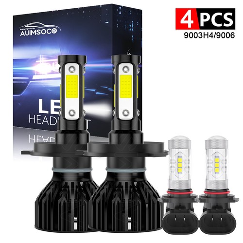 For Hyundai Accent 2000-2017 4x LED Headlight Hi/Lo +Fog Light 6500K Bulbs