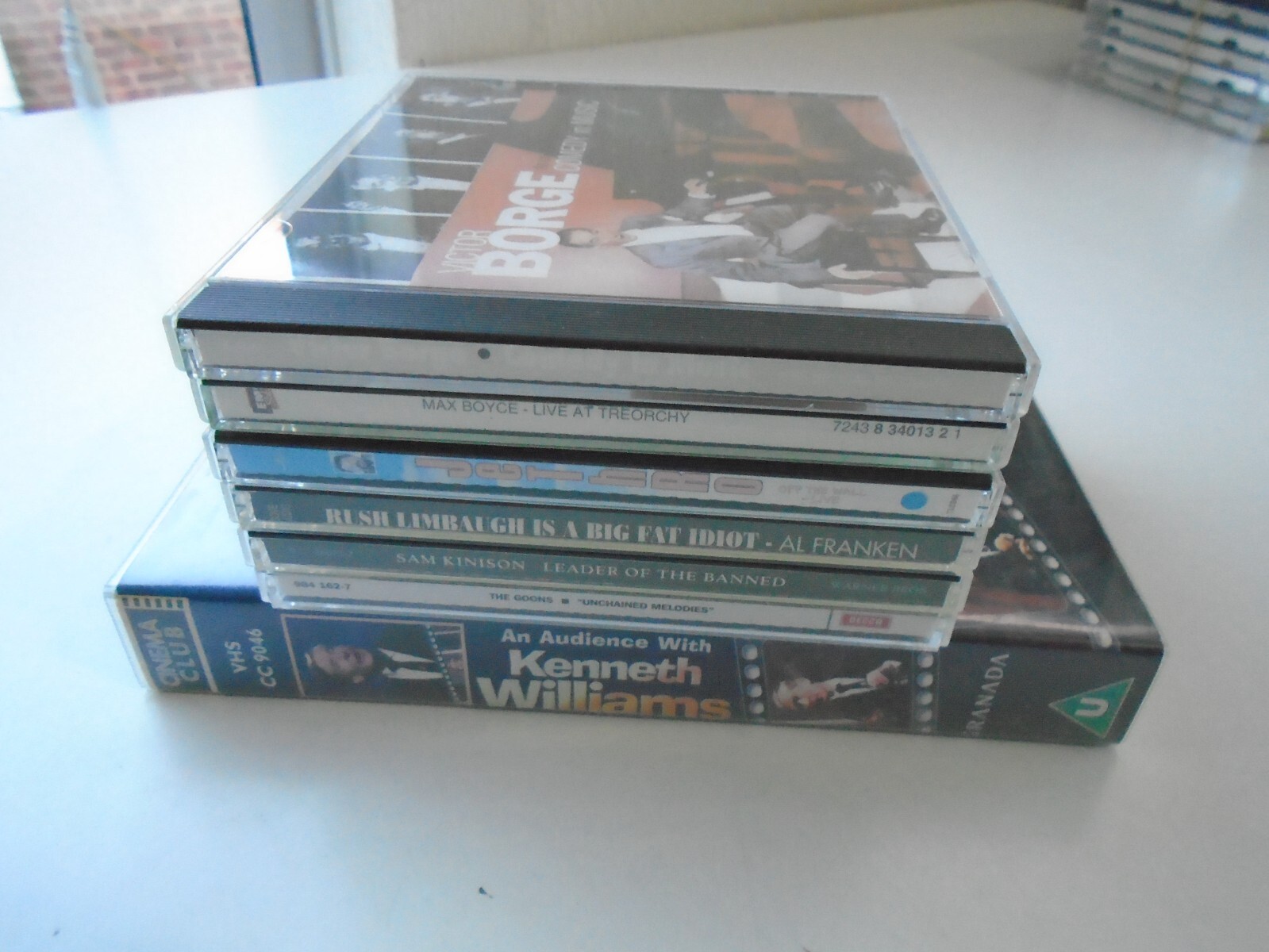 Kenneth Williams, The Goons, Max Boyce etc. 6 x CD & 1 x VHS comedy bundle.