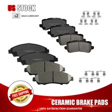 Front Rear Ceramic Brake Pads with Hardware for Acura RLX  2014-2018 2019 2020