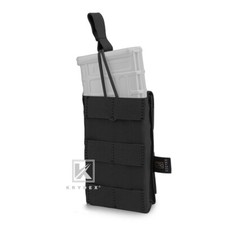 KRYDEX Single 5.56 .223 Mag Pouch Modular Tactical Magazine Carrier MOLLE Black