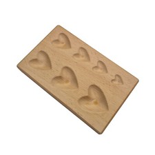 7-Cavity Metal Forming Heart Shaped Wooden Dapping Block - Jewelry Making Tool