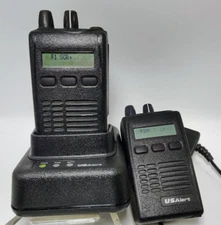 Set 2 USAlert Watchdog Voice Pagers Display UHF 453-461 MHz w/ Antenna Cradle AC