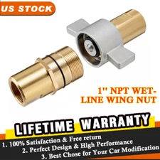 1" NPT Wet-Line Wing Nut Hydraulic Quick Disconnect Coupler / Coupling Set NEW