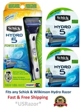 9 Schick Hydro 5 Power Razor Blades Refill Cartridges Hydro5 Shaver Handle 4 8