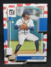 2022 OZZIE ALBIES /50 DONRUSS AMERICA PARALLEL BASEBALL CARD#197 SSP BRAVES