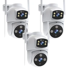 XVIM 3PK 4K Dual-Lens WiFi Security Camera Outdoor 8MP PTZ IP Camera Smart Home