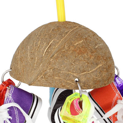 Bonka Bird Toys Coco Sneaker Vogelspielzeug – Kauspielzeug Mit Kokosnuss & Sneaker – Für Papageien, Ara & Conure