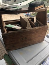 Old Vintage Wooden Foot Shoe Shine Box Wood Kit Handmade Folk Art