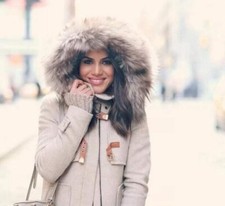 Mantea Duffle Coat Zara Avec Capuche Fausse Fourrure  Taille XS Laine Hiver