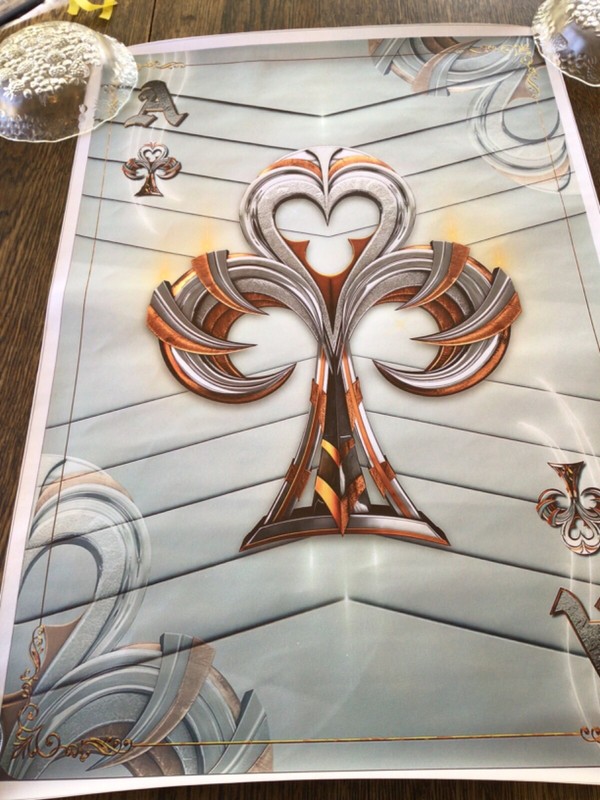 Poster 16x24” Stylized Ace for Poker room decor on vinyl canvas L
