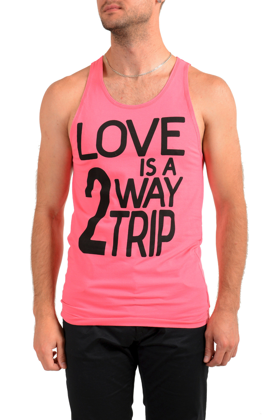 Мужская майка Dolce - Gabbana D-G с графическим принтом ярко-розового цвета 9190₽