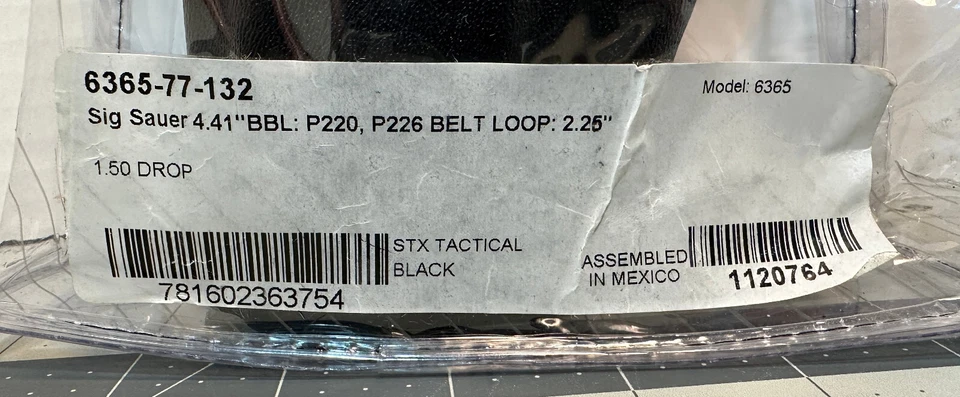 Safariland 6365 ALS/SLS Level-3 LH Duty Holster for SIG P220 P226 - LEFT HAND - Image 2 of 4