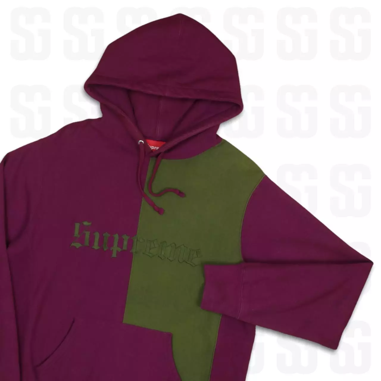 Sweat à capuche ancien anglais Supreme Split taille M violet
