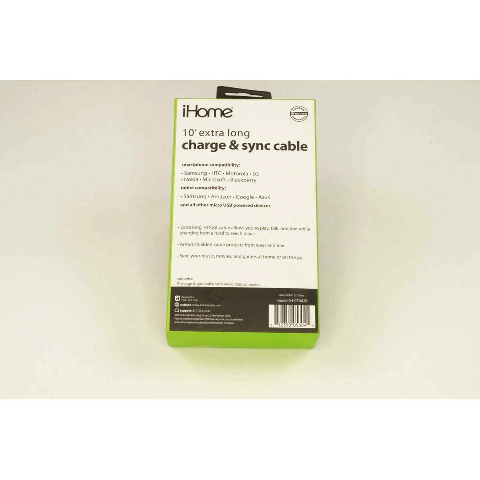 iHome iHome Nylon Braded Micro USB Cable (10ft.) - Data Cable - Retail Packaging - Image 2 of 2