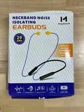 MIPEACE NECKBAND BLUETOOTH NOISE ISOLATING EARBUDS W/MIC - 29 NRR - BLUE/BLACK
