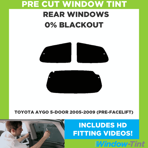 Película opaca 0 % tinte ventana precortada para Toyota Aygo 5 puertas 2005-2009 - Imagen 1 de 10