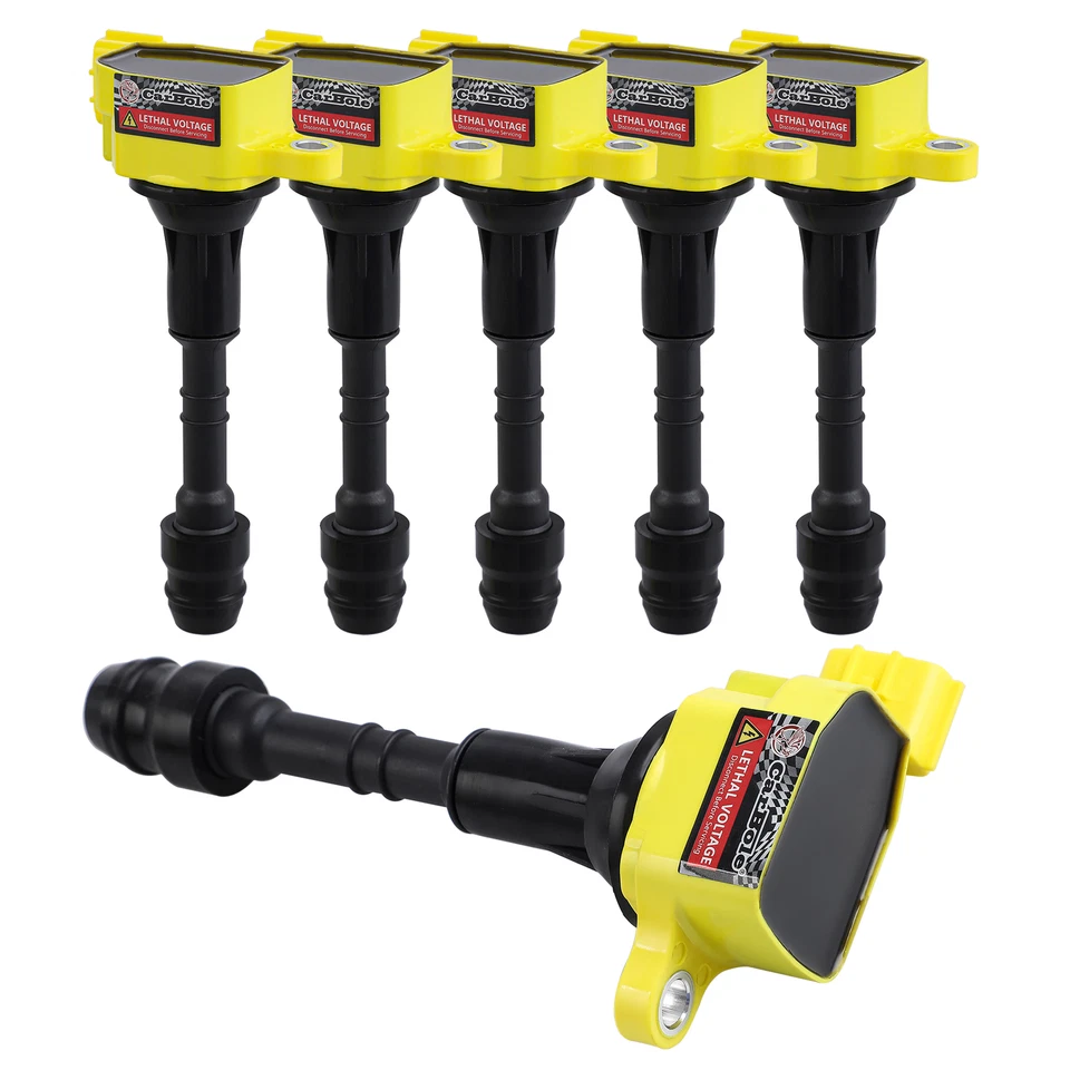 Paquete de 6 bobinas de encendido y bujías de platino para Nissan Frontier Xterra 2005-2011 Foto 4 de 4