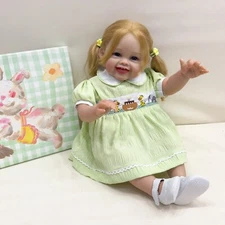 Lifelike Newborn Baby Dolls 60cm Soft Cloth Body Poseable Limbs Smiling Toy Gift