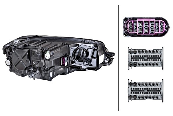 HELLA Headlight Left Fits VW Golf Alltrack Mk7 5G1941113 1ZX013924  
