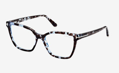 New TOM FORD TF5812-B 055 53mm Blue Havana Eyeglasses Frames Italy