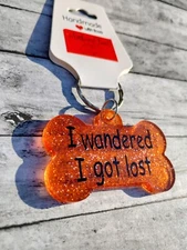 Personalized Resin Bone Dog Tag ID Customized with name & phone FUNNY Handmade 