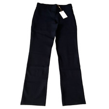 Quince Pants Womens Size M Blue Ultra Stretch Ponte Straight Leg Faux Pockets