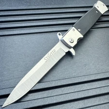 8.5" Military Silver Spring Assisted Open Folding Pocket Knife G10 Handle Blade