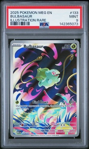2025 POKEMON MEG EN-MEGA EVOLUTION ILLUSTRATION RARE #133 BULBASAUR PSA 9