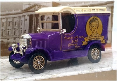 Lledo Appx 8.5cm Long DG50032 - Morris Bullnose Van Queen Mother 100yrs - Purple