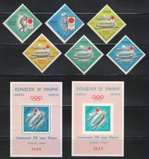 Panama 1964 MNH Mi 714-719+Blocks 17,18 Sc 452-452E, 452Ef Olympics Tokyo **