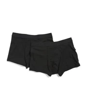 Tommy John Men’s Cotton/Spandex Boxer Briefs Trunks Size LARGE  2pk 4in black nw