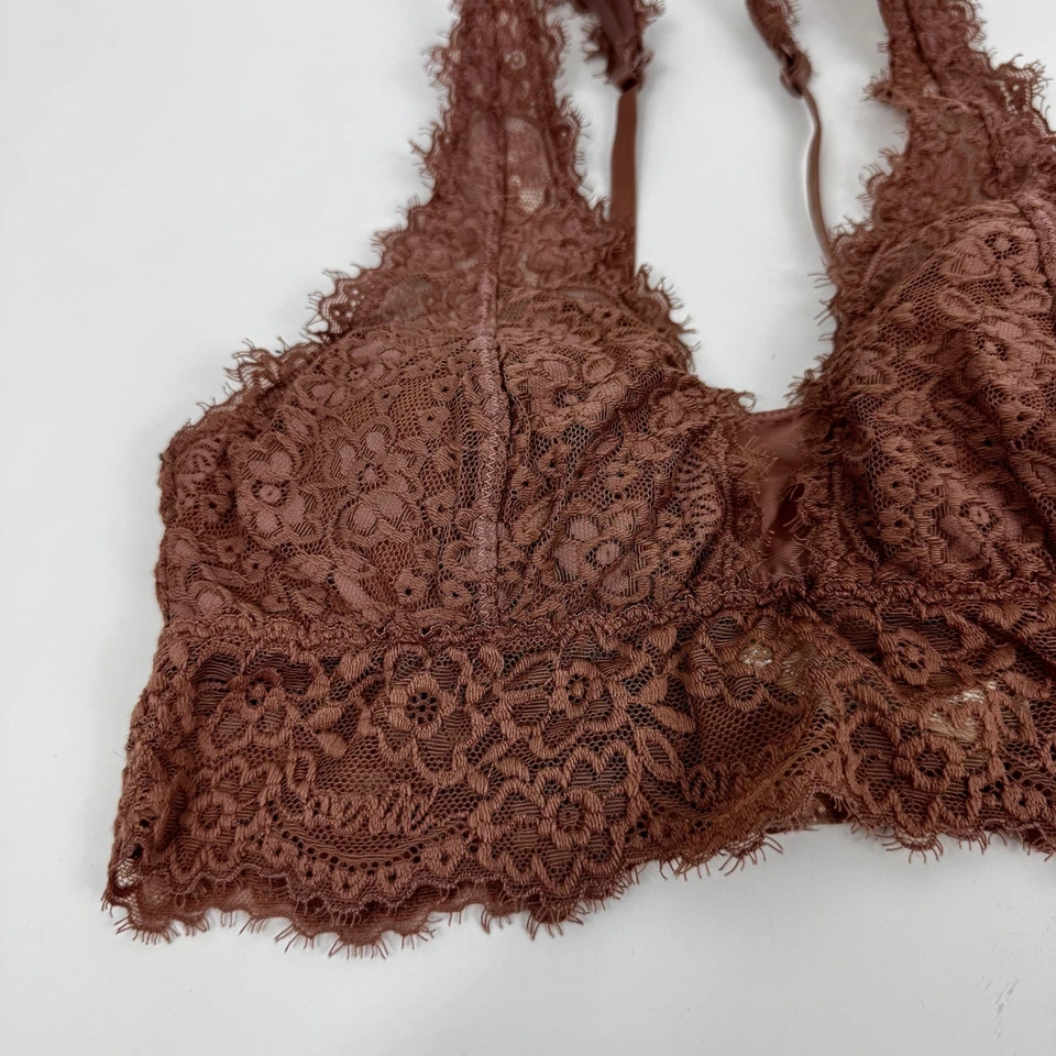 Бюстгальтер Aerie пыльный розовый цвет ресницы кружевной погружение с подкладкой бюстгальтер размер S / P маленький - Изображение 2 из 4