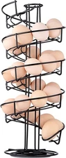 Toplife Spiral Design Metal Egg Skelter Dispenser Rack Storage Display Rack B...