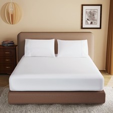 100 Egyptian Cotton Fitted Sheet Queen Size White, 600 Thread Queen, White