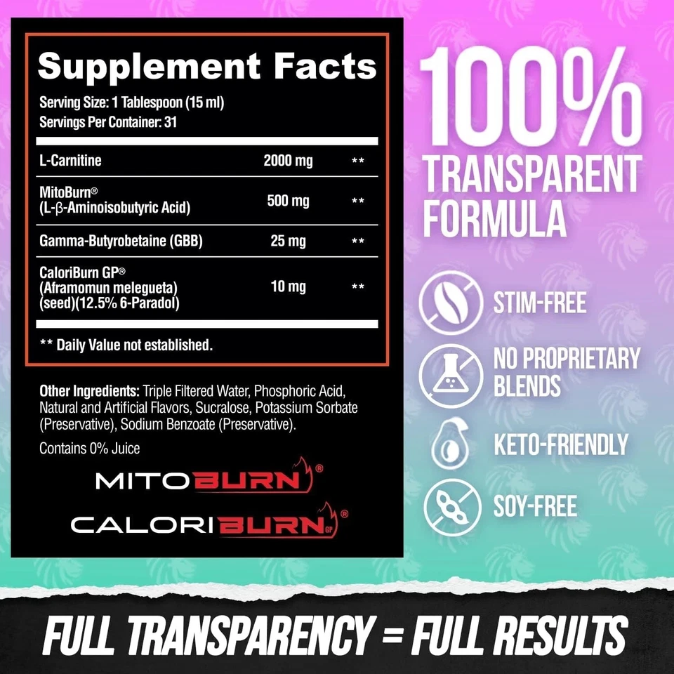 Alpha Lion BURN20 Burn 20 Stim-Free Liquid Thermogenic Fat Burner 3 Flavors 30sv - Image 3 of 4