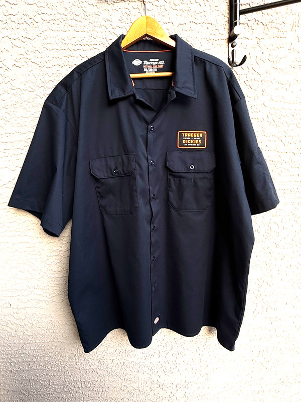 DICKIES TEMP-IQ Navy Blue TRAEGER GRILLING SHIRT Men's XXL