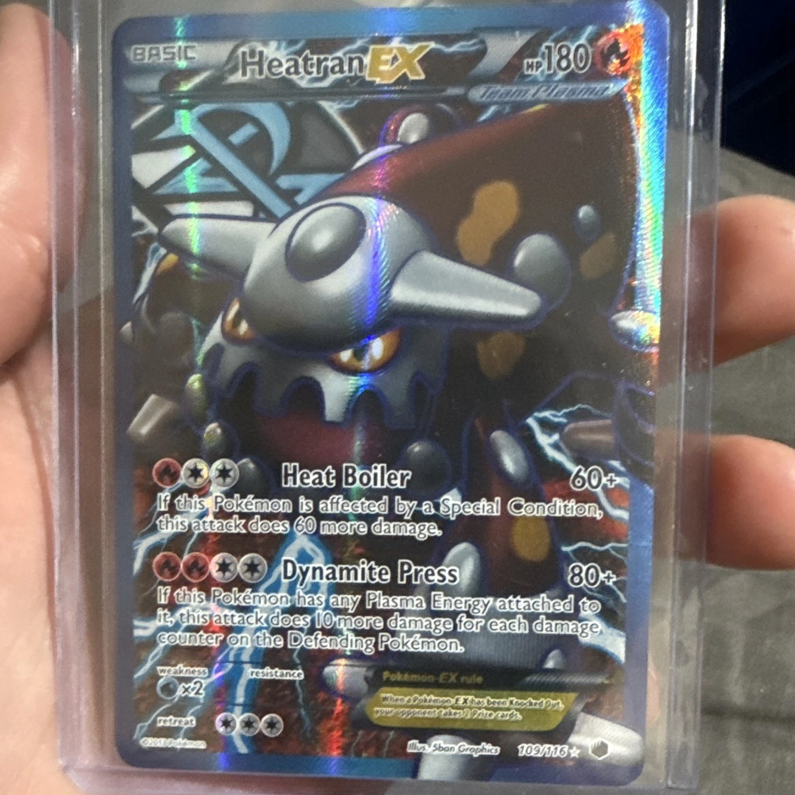 Pokemon Heatran EX Team Plasma 109/116 Plasma Freeze Ultra Rare Holo Full Art