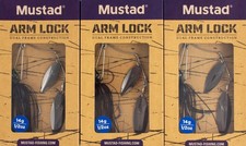 (LOT OF 3) MUSTAD ARM LOCK SPINNERBAIT 1/2OZ ALSBDW-BK-14-1 BLACK L4390