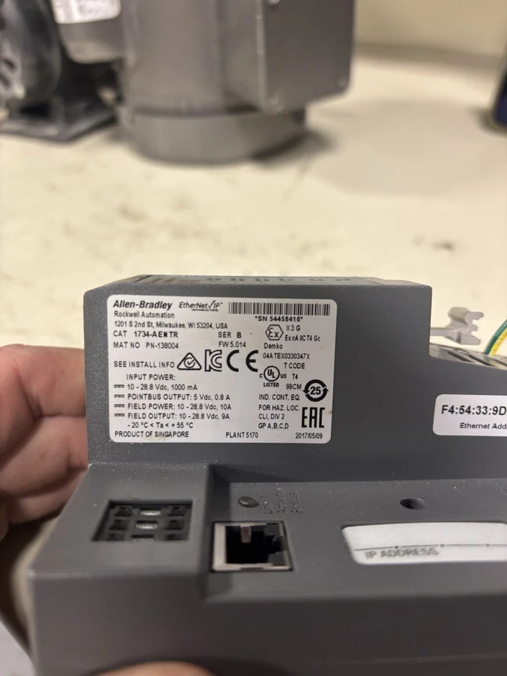 Allen Bradley 1734-AENTR /B FW 6.012 точка ввода/вывода Ethernet модуль 1734AENTR б/у - Изображение 3 из 3