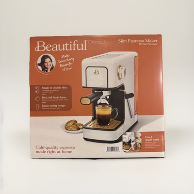 #ad Beautiful Slim Espresso Maker 20 Bar Pressure White Icing $94.99
