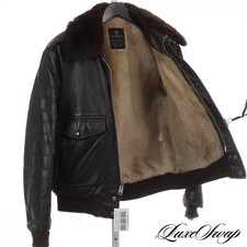 Vintage Cooper Made in USA Chocolate Brown Leather Pilot Bomber Jacket Coat 40