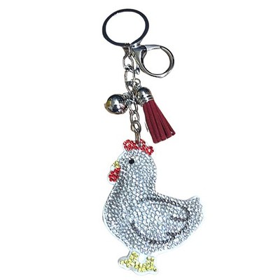 Popfizzy Chicken Keychain Accessories for Women and Girls, Bling Keychain